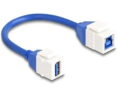 Delock Keystone Modul Kabelis USB 5 Gbps Typ-A Buchse zu USB Typ-B Buchse 20 cm blau