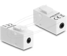 Delock Keystone Modul Klinkenbuchse 3,5 mm 4 Pin zu Klinkenbuchse 3,5 mm 4 Pin baltas