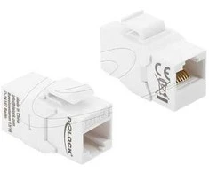 Delock Keystone Modul Kupplung RJ45 Buchse zu RJ45 Buchse Cat.6A ungeschirmt baltas