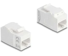 Delock Keystone Modul Kupplung RJ45 Buchse zu RJ45 Buchse UTP Cat.6A baltas