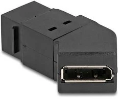 Delock Keystone Modul Mini DisplayPort Einbaubuchse zu DisplayPort Buchse 45° gewinkelt 8K 30 Hz juodas