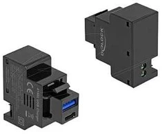 Delock Keystone Modul mit USB Typ-A und USB Type-C™ Ladebuchse PD 20 W juodas
