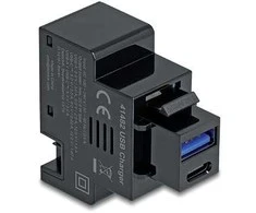 Delock Keystone Modul mit USB Typ-A und USB Type-C™ Ladebuchse PD 20 W juodas