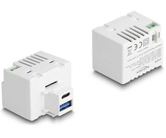 Įkroviklis Delock - Maitinimo šaltinis - 20 wat - 3 A - PD - 2 porty wyjściowe (USB Typ A, USB-C) - balta (41478)