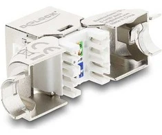 Delock Keystone Modul RJ45 Buchse zu LSA Cat.6A werkzeugfrei 45° winkelbar geschirmt