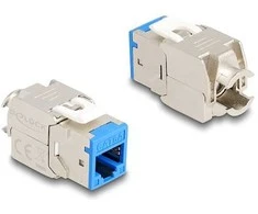 Delock Keystone Modul RJ45 Buchse zu LSA Cat.6A werkzeugfrei blau Set 10 Stück