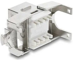 Delock Keystone Modul RJ45 Buchse zu LSA Cat.6A geschirmt werkzeugfrei mit Staubschutzklappe