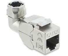 Delock Keystone Modul RJ45 Buchse zu LSA Cat.6A werkzeugfrei 90° winkelbar geschirmt für Kabeldurchmesser von 6,0 - 8,5 mm