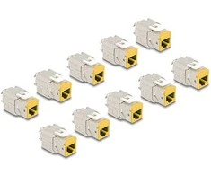 Delock Keystone Modul RJ45 Buchse zu LSA Cat.6A werkzeugfrei gelb Set 10 Stück