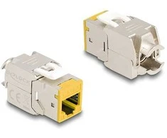 Delock Keystone Modul RJ45 Buchse zu LSA Cat.6A werkzeugfrei gelb Set 10 Stück