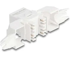 Delock Keystone Modul RJ45 Buchse zu LSA Cat.6A UTP 180° werkzeugfrei mit Kabelverschraubung
