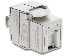 Delock Keystone Modul RJ45 Buchse zu LSA Cat.6A geschirmt werkzeugfrei mit Staubschutzklappe