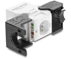 Delock Keystone Modul RJ45 Buchse zu LSA Cat.6 UTP werkzeugfrei juodas / baltas