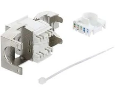 Delock Keystone Modul RJ45 Buchse zu LSA Cat.6A werkzeugfrei geschirmt Metall sidabrinis / baltas