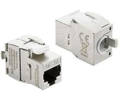 Delock Keystone Modul RJ45 Buchse zu LSA Cat.6A werkzeugfrei geschirmt Metall sidabrinis / baltas