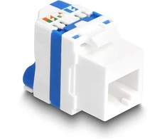 Delock Keystone Modul RJ45 Buchse zu LSA Cat.6A werkzeugfrei mit blauen Drehverschluss