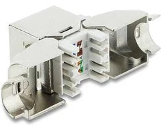 Delock Keystone Modul RJ45 Buchse zu LSA Cat.6A werkzeugfrei 90° winkelbar geschirmt für Kabeldurchmesser von 6,0 - 8,5 mm