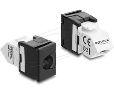 Delock Keystone Modul RJ45 Buchse zu LSA Cat.6 45° gewinkelte Buchse ungeschirmt juodas / baltas