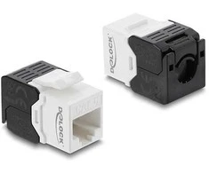 Delock Keystone Modul RJ45 Buchse zu LSA Cat.6 UTP werkzeugfrei juodas / baltas