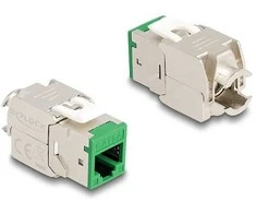 Delock Keystone Modul RJ45 Buchse zu LSA Cat.6A werkzeugfrei grün Set 10 Stück