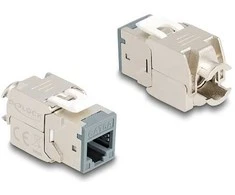 Delock Keystone Modul RJ45 Buchse zu LSA Cat.6A werkzeugfrei grau Set 10 Stück