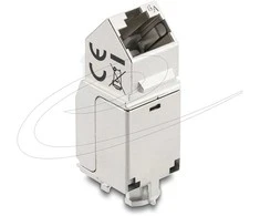 Delock Keystone Modul RJ45 Buchse zu LSA Cat.6A 45° gewinkelte Buchse geschirmt 90° Kabelführung werkzeugfrei Metall