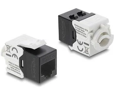 Delock Keystone Modul RJ45 Buchse zu LSA Cat.6 UTP mit Verschlussclip und kabelbinderfrei