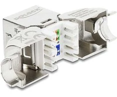 Delock Keystone Modul RJ45 Buchse zu LSA Cat.6A mit Metall Latch werkzeugfrei 45° winkelbar geschirmt