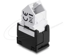 Delock Keystone Modul RJ45 Buchse zu LSA Cat.6 45° gewinkelte Buchse ungeschirmt juodas / baltas
