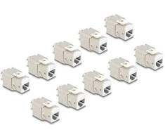 Delock Keystone Modul RJ45 Buchse zu LSA Cat.6A werkzeugfrei baltas Set 10 Stück