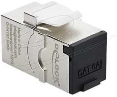 Delock Keystone Modul RJ45 Buchse zu RJ45 Buchse Cat.6A mit Staubschutzkappe