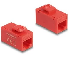 Delock Keystone Modul RJ45 Buchse zu RJ45 Buchse Cat.6A UTP raudona