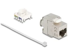 Delock Keystone Modul Slim RJ45 Buchse zu LSA Cat.6A geschirmt 180° werkzeugfrei