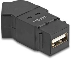 Delock Keystone Modul USB 2.0 Typ-A Einbaubuchse zu Typ-A Buchse 45° gewinkelt juodas