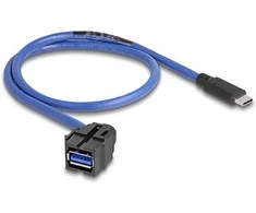 Delock Keystone Modul USB 5 Gbps A Buchse zu USB Type-C™ Stecker mit Kabelis