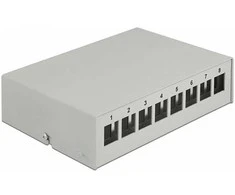 Delock Keystone Patchpanel 8 Port grau