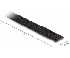 Delock Klettband auf Rolle mit Schlaufe L 3 m x B 20 mm juodas