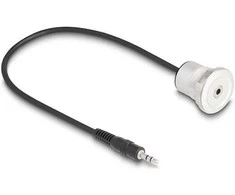 Delock Klinke 3,5 mm 3 Pin Einbaubuchse mit Kabelpeitsche Stecker 30 cm Aliuminio