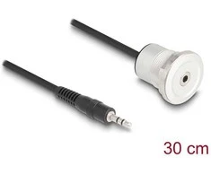 Delock Klinke 3,5 mm 3 Pin Einbaubuchse mit Kabelpeitsche Stecker 30 cm Aliuminio