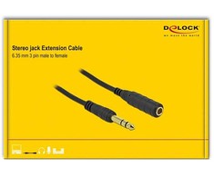 Kabelis Delock jack 6,35 mm 3 kontaktų, vyriškas į moterišką, 10 m (86766)