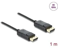 Delock Koaxiales DisplayPort Kabelis 8K 60 Hz mit Geflechtmantel 1 m