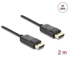 Delock Koaxiales DisplayPort Kabelis 8K 60 Hz mit Geflechtmantel 2 m
