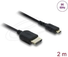 Delock Koaxiales High Speed HDMI Kabelis HDMI Stecker zu Micro HDMI Stecker 8K 60 Hz 2 m