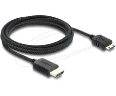 Delock Koaxiales High Speed HDMI Kabelis HDMI Stecker zu Mini HDMI Stecker 8K 60 Hz mit Geflechtmantel 2 m