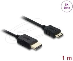Delock Koaxiales High Speed HDMI Kabelis HDMI Stecker zu Mini HDMI Stecker 8K 60 Hz 1 m
