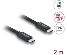 Delock Koaxiales USB 40 Gbps Kabelis USB PD 3.1 240 W 2 m