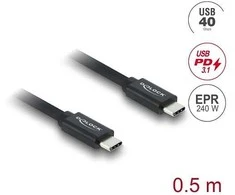 Delock Koaxiales USB 40 Gbps Kabelis USB PD 3.1 240 W 0,5 m