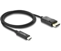 Delock Koaxiales USB Type-C™ zu DisplayPort Kabelis (DP Alt Mode) 4K 60 Hz mit Geflechtmantel 1 m