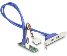 Delock Konverter M.2 Key B+M Stecker zu 2 x USB 5 Gbps Typ-A Buchse mit 50 cm Kabelis
