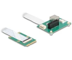 Delock Konverter Mini PCIe Stecker zu PCI Express x1 Slot mit flexiblem Kabelis und USB Port